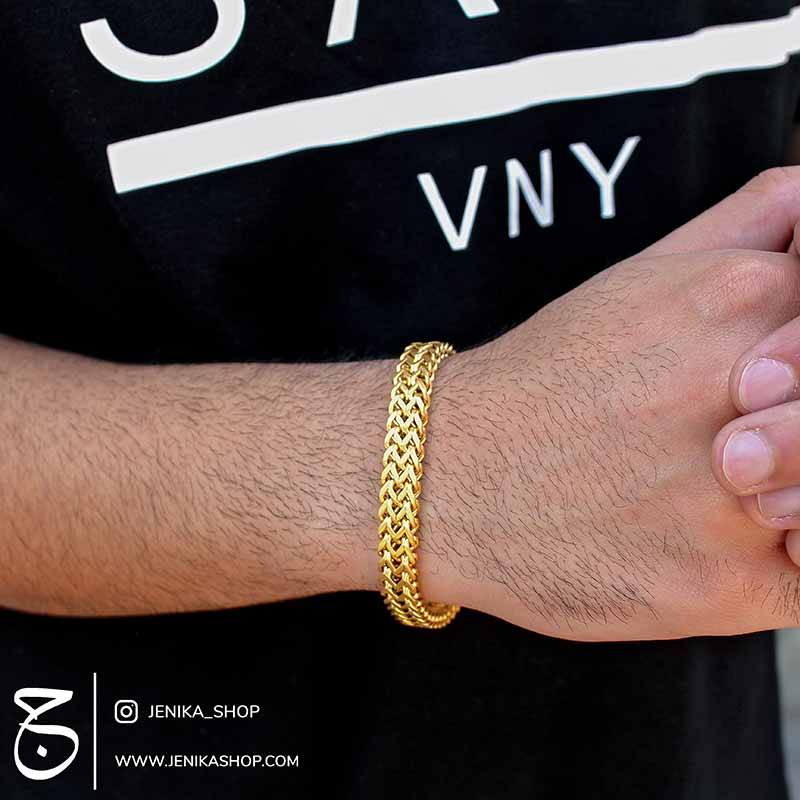 دستبند استیل مردانه دیزل طلایی
