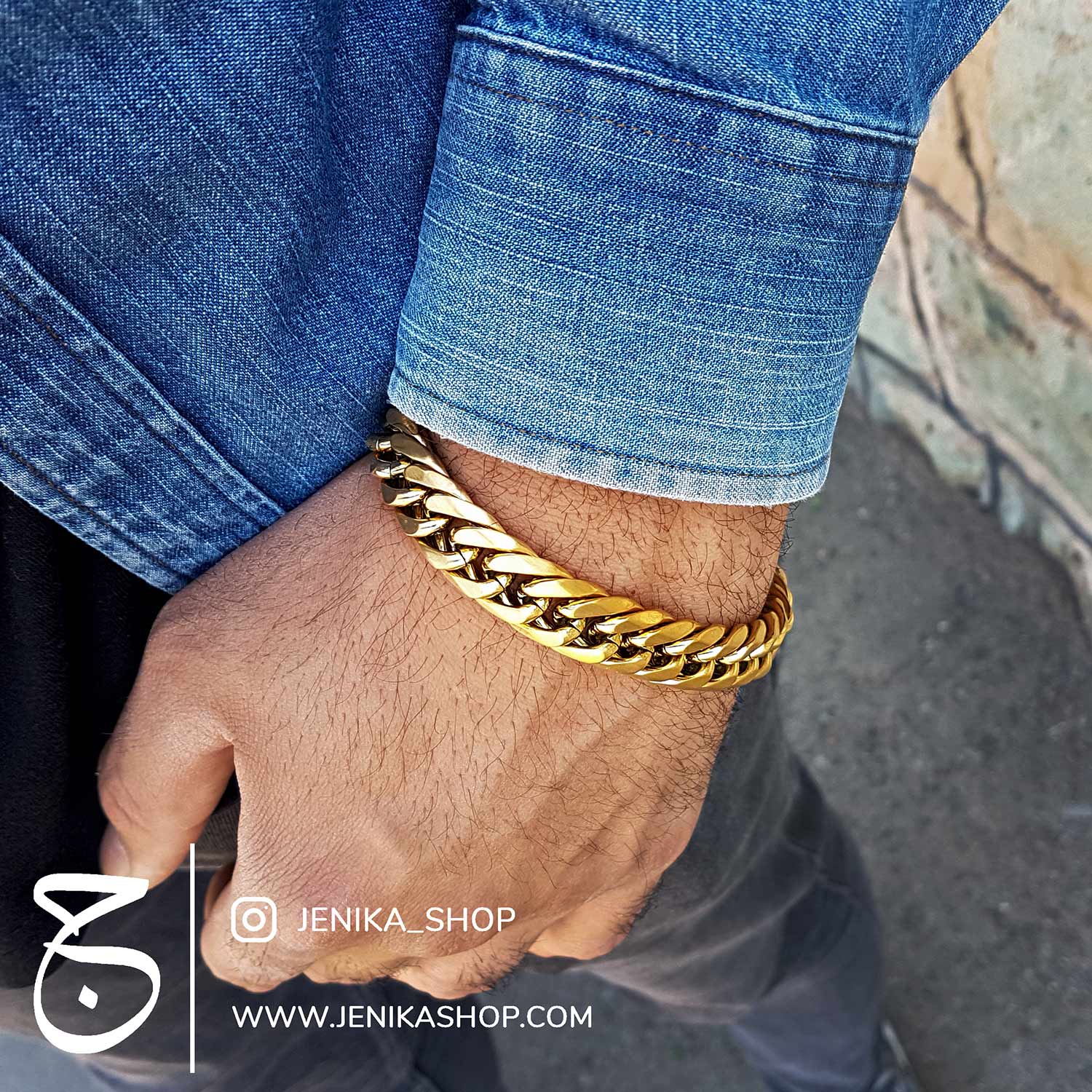 دستبند مردانه کارتیر طلایی