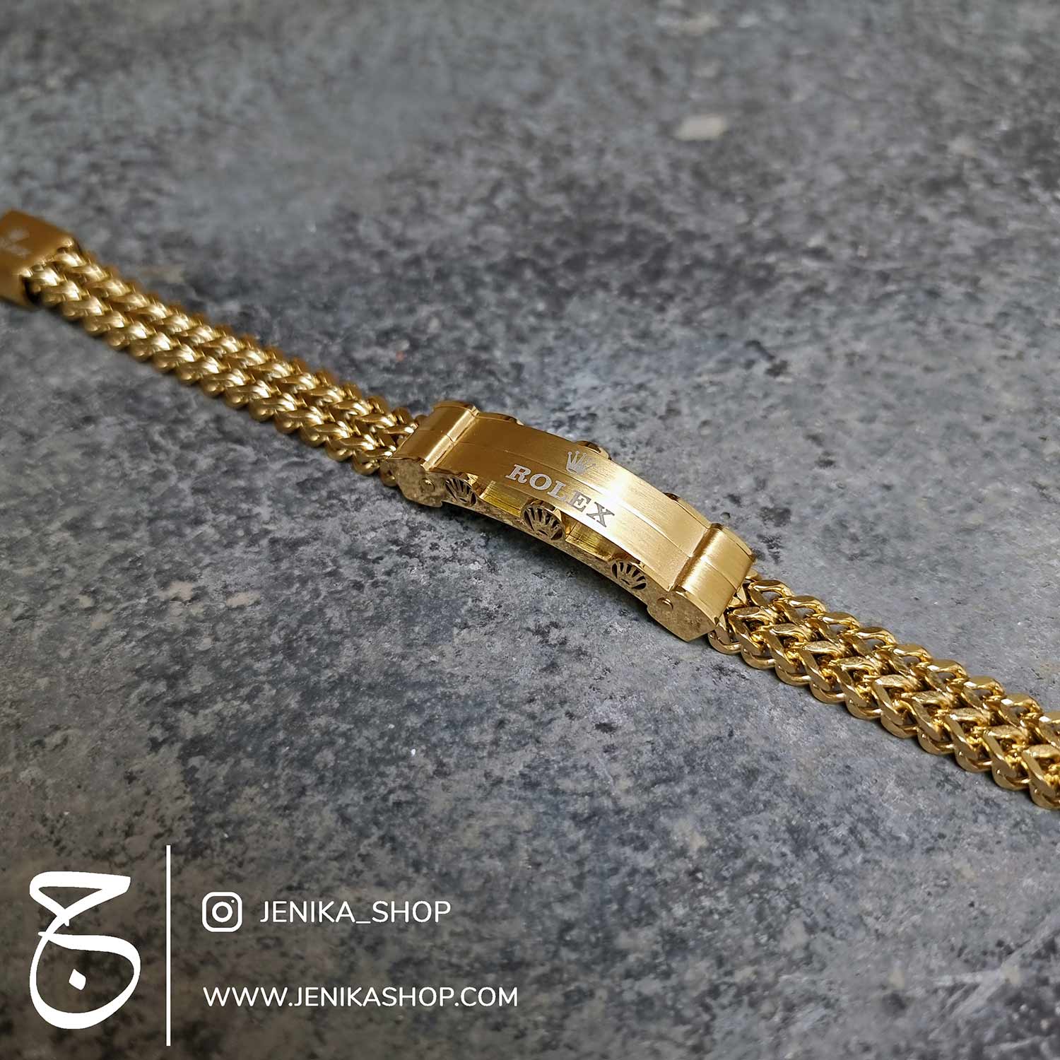 دستبند استیل طلایی رولکس