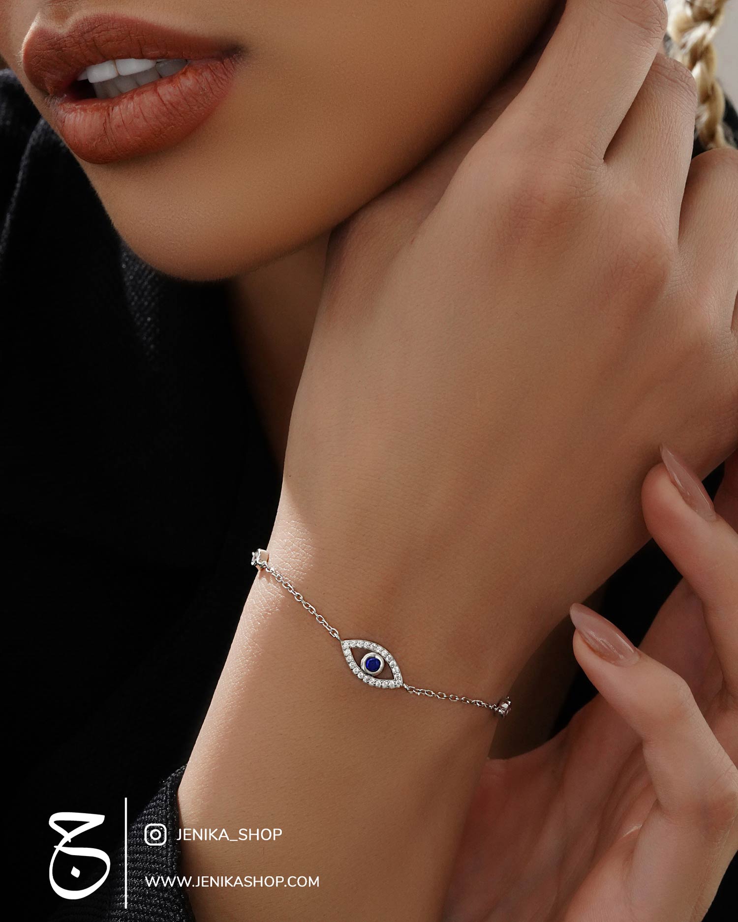 دستبند زنانه نقره چشم