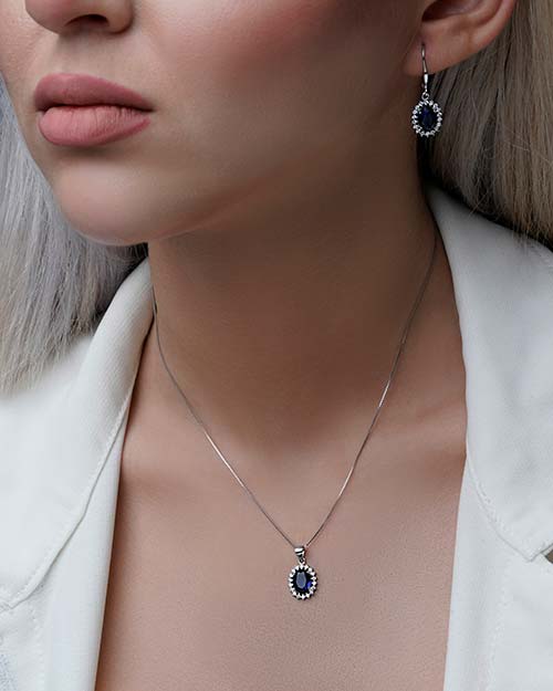 نیمست زنانه نقره آوین آبی