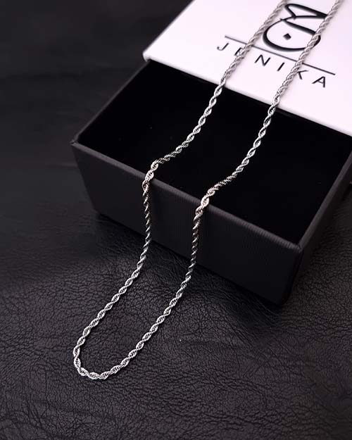 گردنبند استیل مردانه طنابی