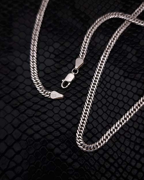 گردنبند کارتیه نقره مردانه 60 سانت