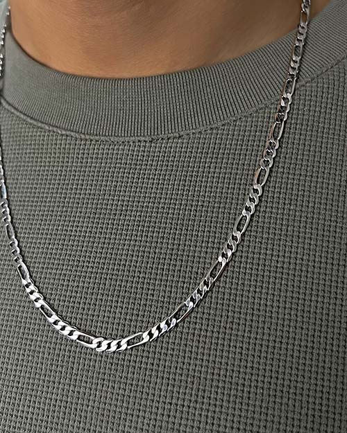 گردنبند مردانه نقره فیگارو 