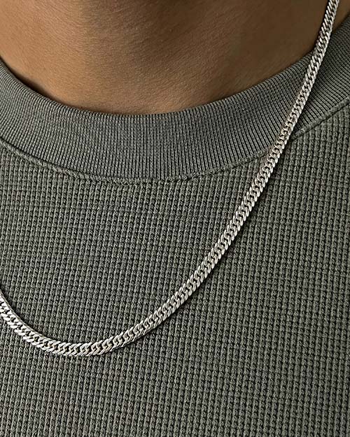 گردنبند مردانه نقره کارتیه 