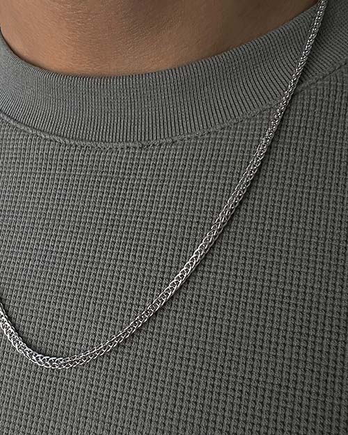 گردنبند مردانه نقره 4 وجهی 