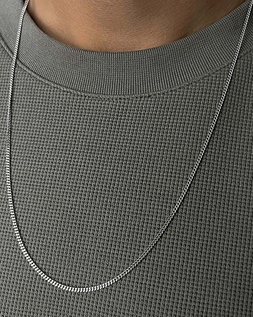 گردنبند مردانه نقره کارتیه ریز 