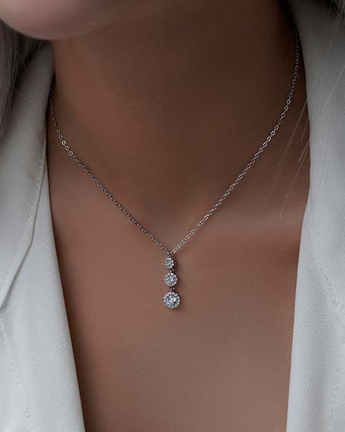 گردنبند زنانه نقره flower فلاور
