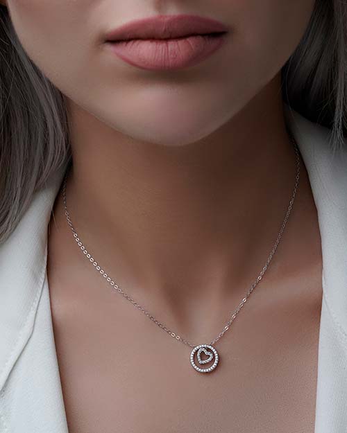 گردنبند زنانه نقره قلب