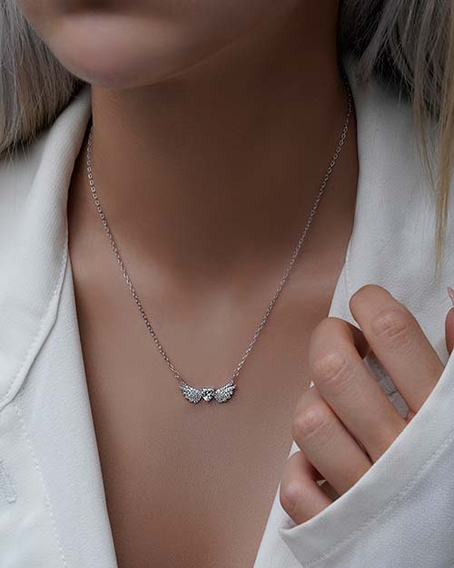 گردنبند زنانه نقره بال فرشته