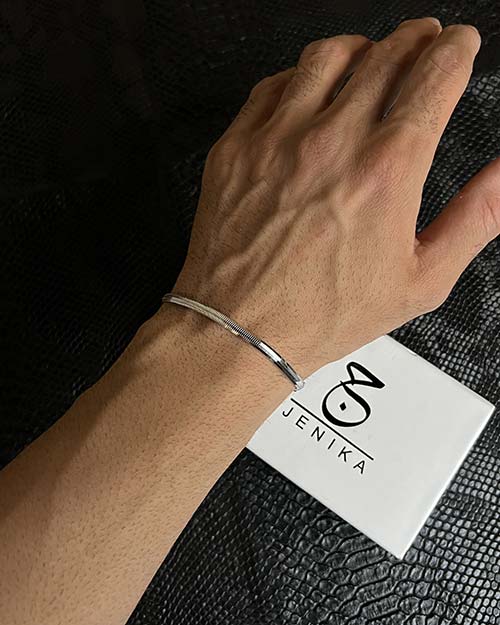 دستبند نقره مردانه ماری 