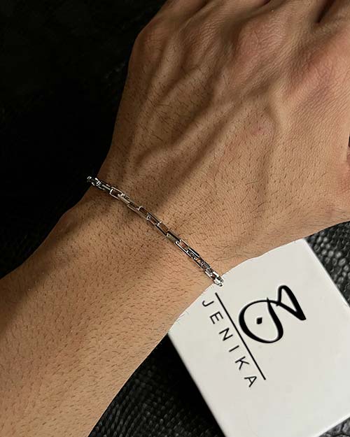 دستبند نقره مردانه دیپلمات 