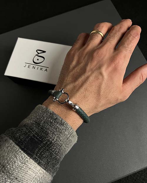 دستبند مردانه امگا رابر سبز 