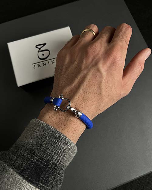 دستبند مردانه امگا رابر آبی 