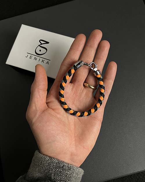 دستبند مردانه امگا کنفی نارنجی 