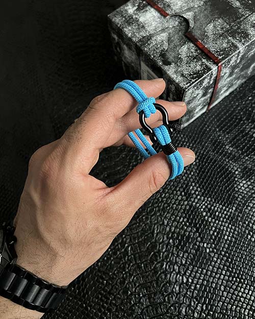 دستبند مردانه امگا کنفی آبی 