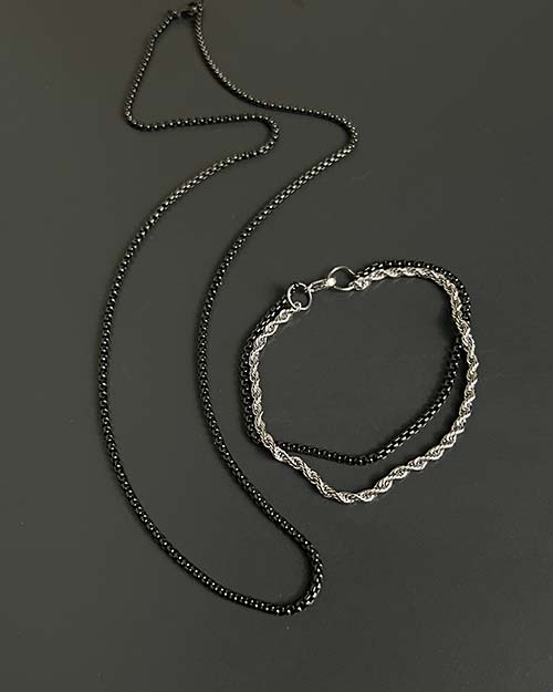 ست دستبند و گردنبند مردانه استیل Hope 