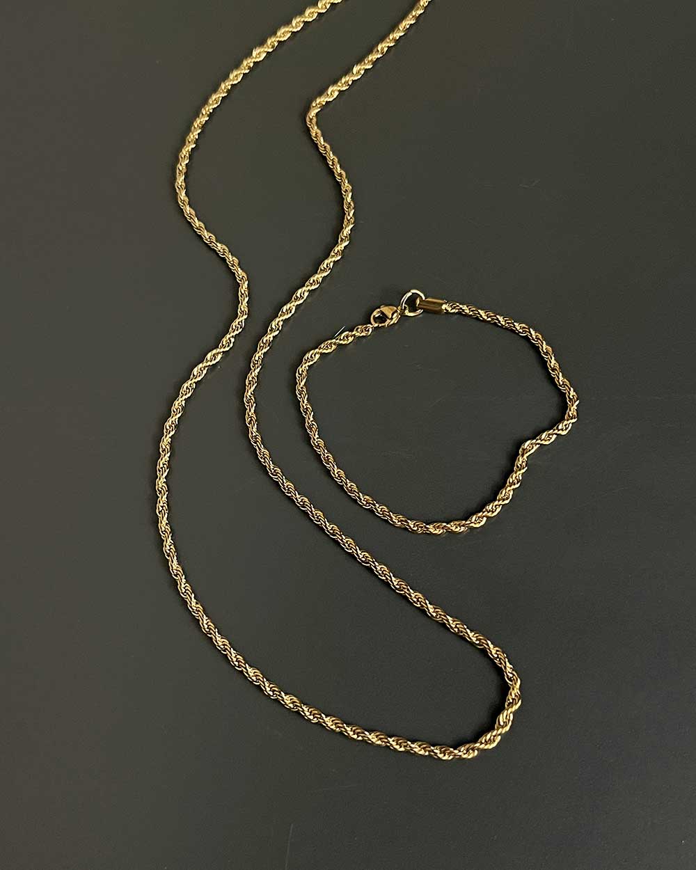 ست دستبند و گردنبند مردانه استیل Rope